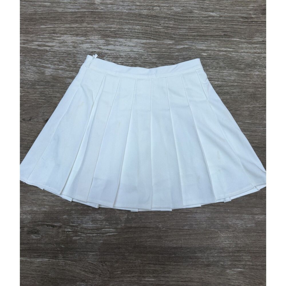 White Pleated Tennis Mini Skirt Size Small High Waist Preppy Y2K
